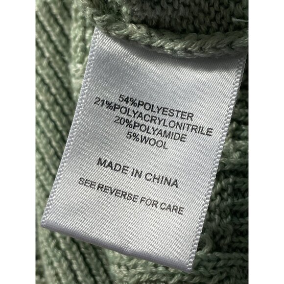 Lucy Paris Sweater Size Small Cable Knit Crewneck 3/4 Sleeve Sage Green Knitwear - Picture 5 of 7